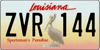 LA license plate ZVR144