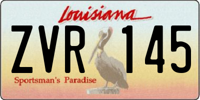 LA license plate ZVR145