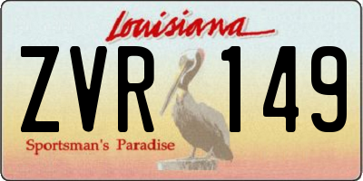 LA license plate ZVR149