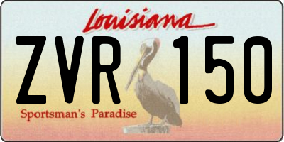 LA license plate ZVR150