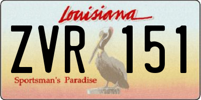 LA license plate ZVR151