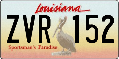 LA license plate ZVR152