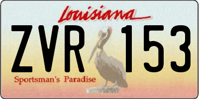 LA license plate ZVR153