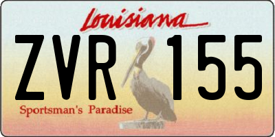 LA license plate ZVR155