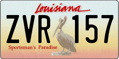 LA license plate ZVR157