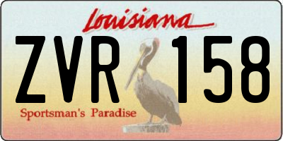 LA license plate ZVR158