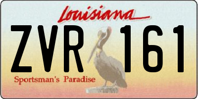 LA license plate ZVR161