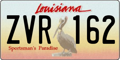 LA license plate ZVR162