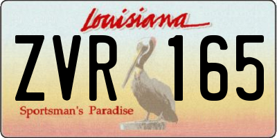 LA license plate ZVR165