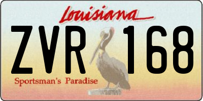 LA license plate ZVR168