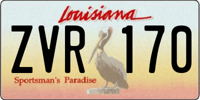 LA license plate ZVR170