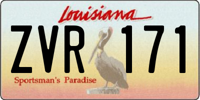 LA license plate ZVR171