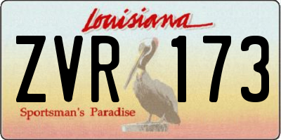 LA license plate ZVR173