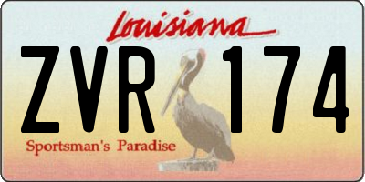 LA license plate ZVR174