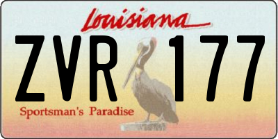 LA license plate ZVR177