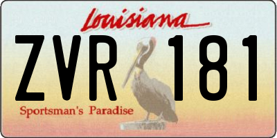 LA license plate ZVR181