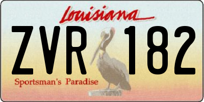 LA license plate ZVR182