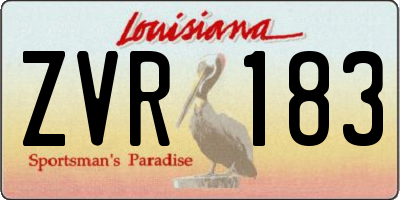 LA license plate ZVR183