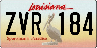 LA license plate ZVR184