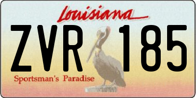 LA license plate ZVR185