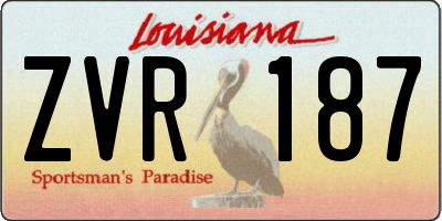 LA license plate ZVR187