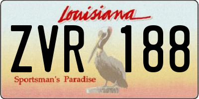 LA license plate ZVR188