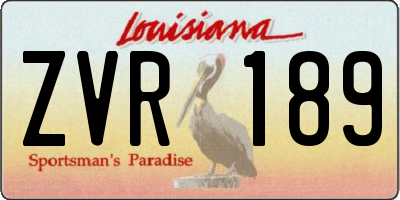 LA license plate ZVR189