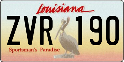 LA license plate ZVR190