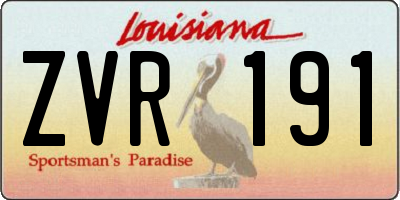 LA license plate ZVR191