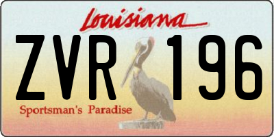LA license plate ZVR196