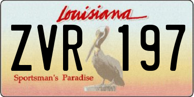 LA license plate ZVR197