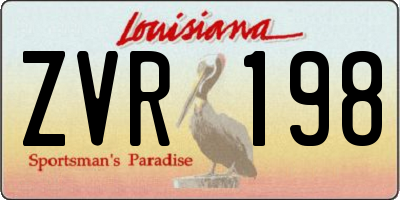 LA license plate ZVR198