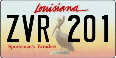 LA license plate ZVR201