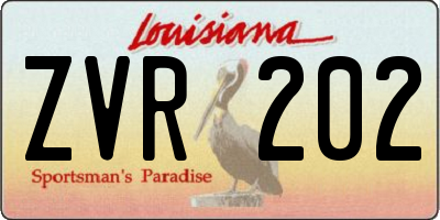 LA license plate ZVR202
