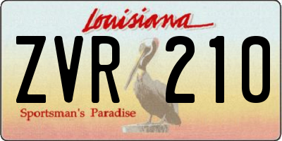 LA license plate ZVR210