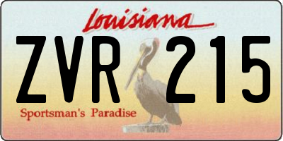 LA license plate ZVR215