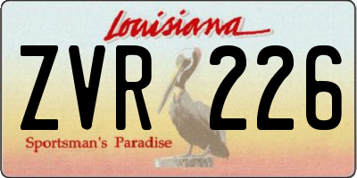 LA license plate ZVR226