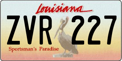 LA license plate ZVR227