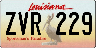 LA license plate ZVR229