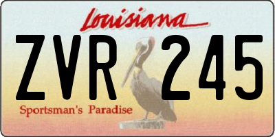 LA license plate ZVR245