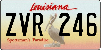 LA license plate ZVR246