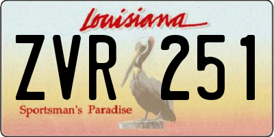 LA license plate ZVR251
