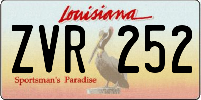 LA license plate ZVR252