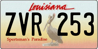 LA license plate ZVR253