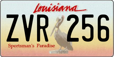 LA license plate ZVR256