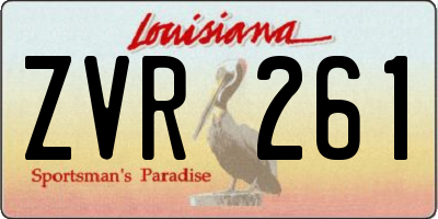 LA license plate ZVR261