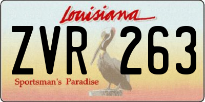 LA license plate ZVR263