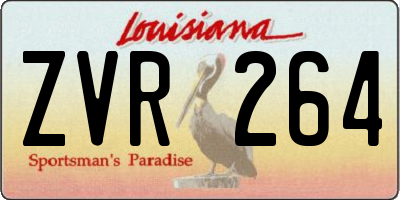 LA license plate ZVR264