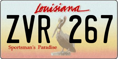 LA license plate ZVR267