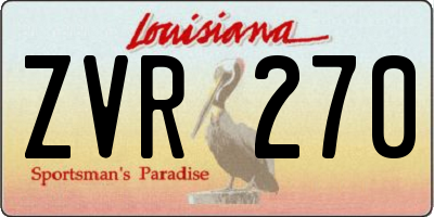 LA license plate ZVR270